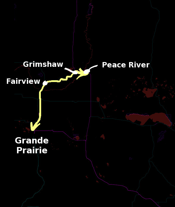 Peace River Grande Prairie Northern Express Bus Line